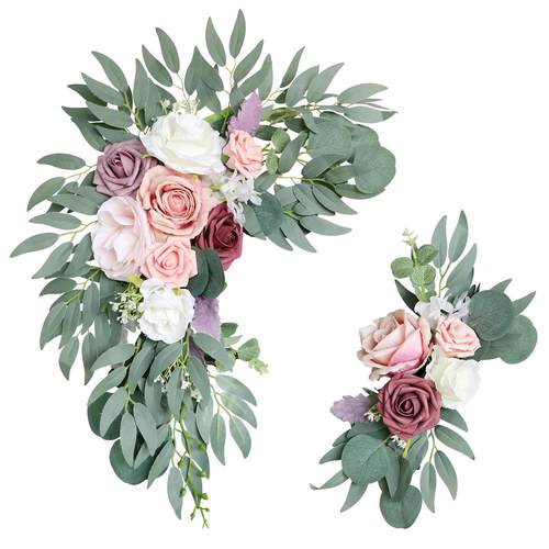 婚礼迎宾牌装饰角花生日宴会迎宾区指示牌橱窗开业花架仿真花装饰