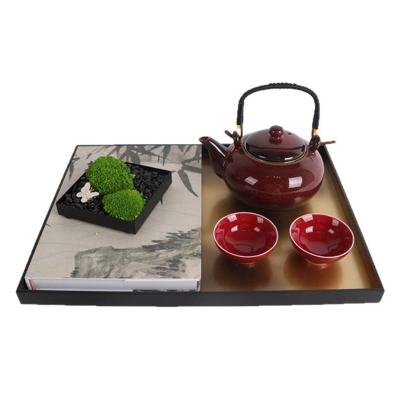 新中式禅意陶瓷茶具套装组合售楼处样板房客厅软装饰品酒店摆件
