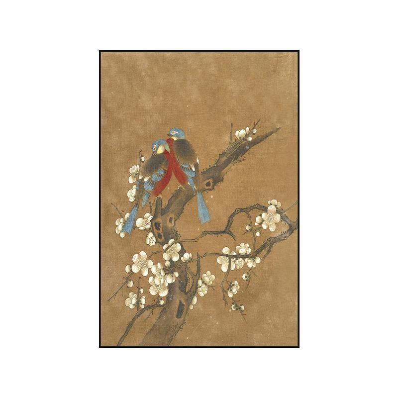 新中式花鸟画客厅玄关装饰画书房国画茶室背景墙挂画餐厅软装壁画