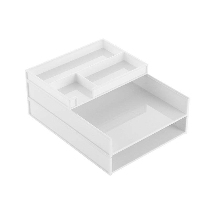 桌面整理文件架A4纸收纳多层塑料资料筐办公文具座套装