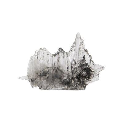 透明水墨山意境新中式软装摆件意式轻奢端样板间书房玄关装饰品