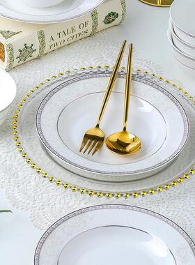 具碗碟套装轻奢简约尚Z1204小资时22头餐套装家用德镇陶瓷礼景品