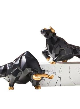 树脂工艺品牛头摆家件居电抬20230415视柜玄装饰品乔迁送关礼佳品