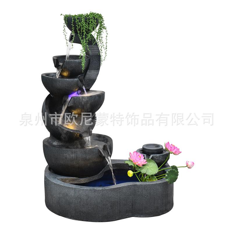 厂家直销专利假山流水摆件花园庭院装饰喷泉造景内循环小型养鱼池