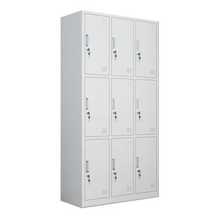 新款钢制九门更衣柜员工铁皮职工储物柜带锁存包柜碗柜鞋柜多门柜