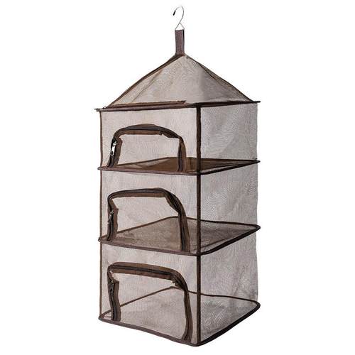 CLS户外折叠晾晒网多功能四层收纳筐餐具水果蔬菜挂笼晒鱼干燥架