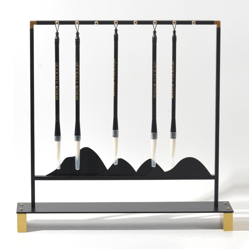 新中式复古风样板房毛笔架摆件家居玄关书房售楼处展厅禅意饰品