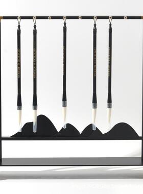 新中式复古风样板房毛笔架摆件家居玄关书房售楼处展厅禅意饰品
