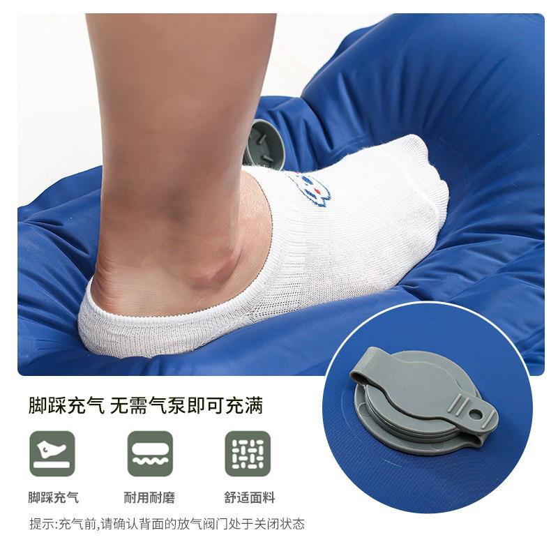 深圳工厂新款加厚拉带充气垫便携超轻床垫户外露营帐篷睡垫脚踩