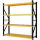 仓储货架仓库置物架多层铁架子家用层板轻型黑黄储物架小貨架