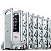 不锈钢电动伸缩门工厂学校小区遥控无轨车牌识别收缩大门