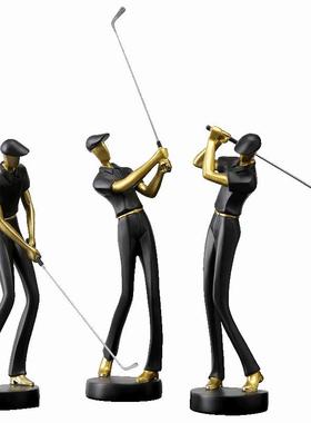 创意高尔夫人物摆件客厅轻奢办公室桌面书房电视柜软装家居装饰品