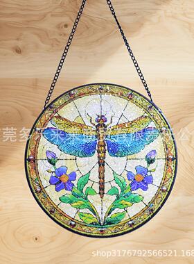 彩绘玻璃挂饰，20CM新款复古热销玻璃挂件浮雕立线艺术装饰