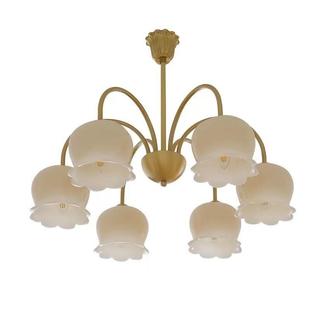 全铜法式 复古简约奶油铃兰花卧室吊灯衣帽间客厅餐厅卧室护眼吊灯