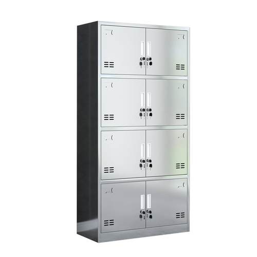 不锈钢更衣柜宿舍多门收纳柜浴室换衣柜无尘净化车间斜顶储物柜