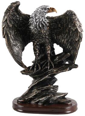 仿真雄鹰老鹰摆件轻奢酒柜家居书房桌面办公室大鹏展翅美式装饰品