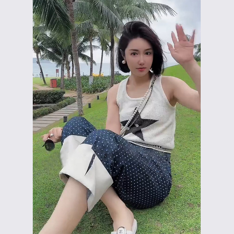 夏天穿搭一整套小香风减龄漂亮洋气阔腿裤子套装女装2024新款爆款