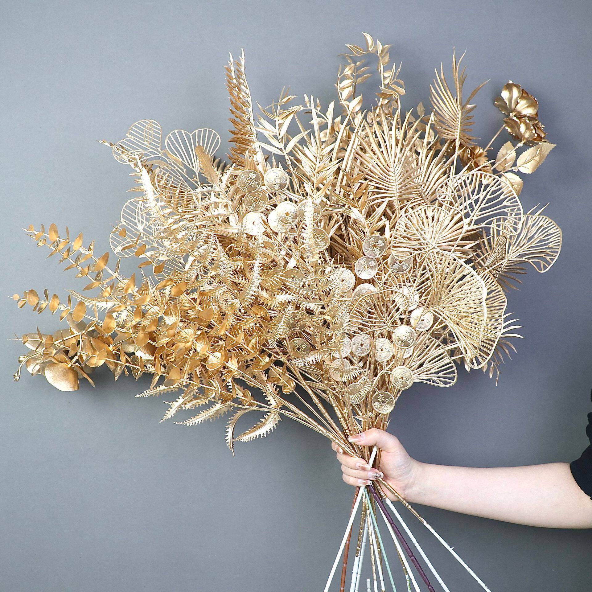 仿真石榴果实树枝装饰客厅摆设餐桌假花柿子干花玄关花束插花摆件