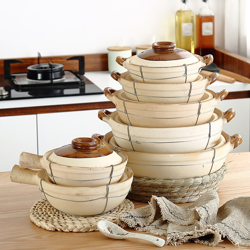 传统粗陶煲仔饭专用土砂锅家用小沙煲小号明火耐高温干烧老式浅瓦