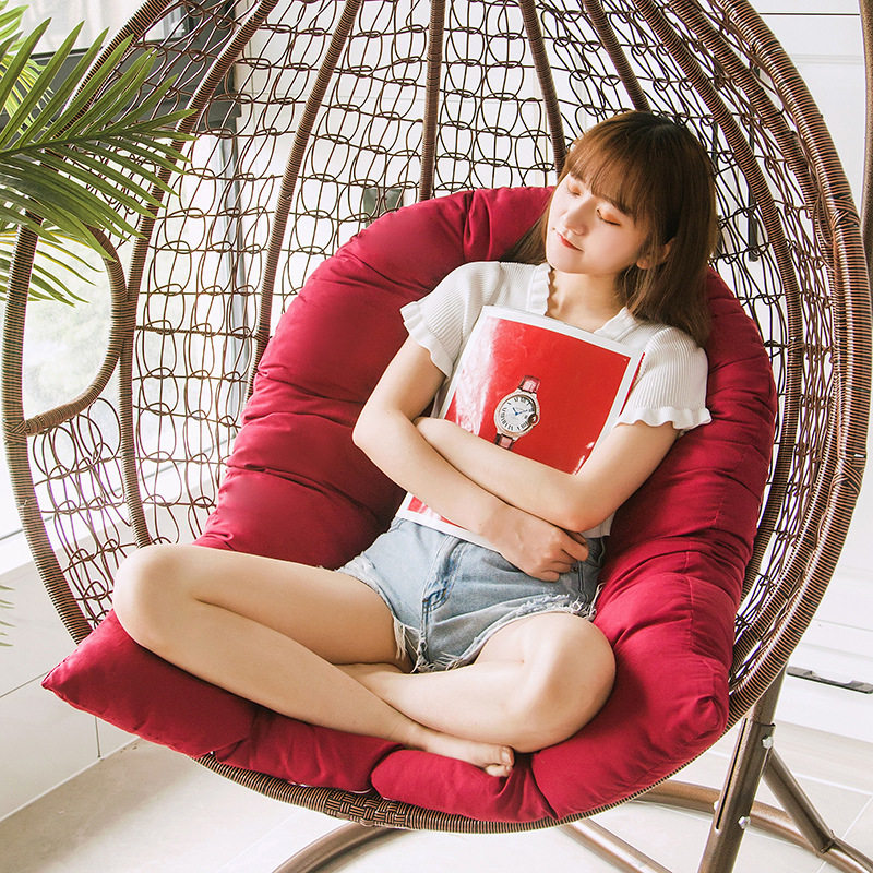 座形垫双圆人夏天换洗布套垫子吊椅坐垫鸟巢夏季摇椅藤椅加厚大号