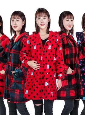 秋冬水晶绒罩衣外穿羽绒服护衣中长款成人厨房厚围裙女士工作服