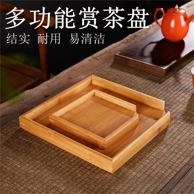 .茶叶分样盘竹制分茶盘评审盘托盘赏茶配件拨茶开茶盘茶道零配撬