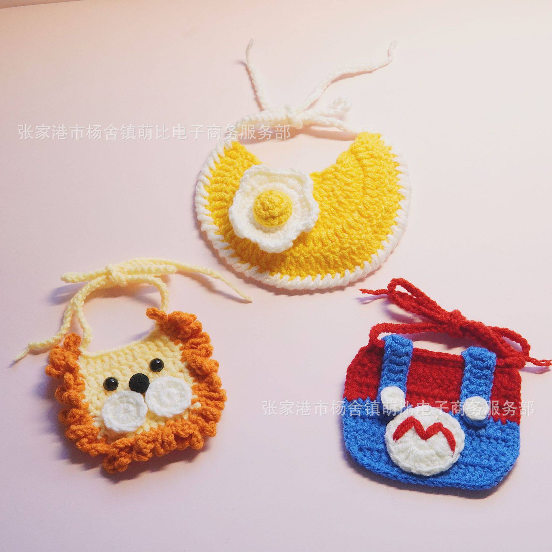 宠物针织围巾口水巾猫咪项圈领结可爱萝卜樱桃小花小型犬狗狗围嘴