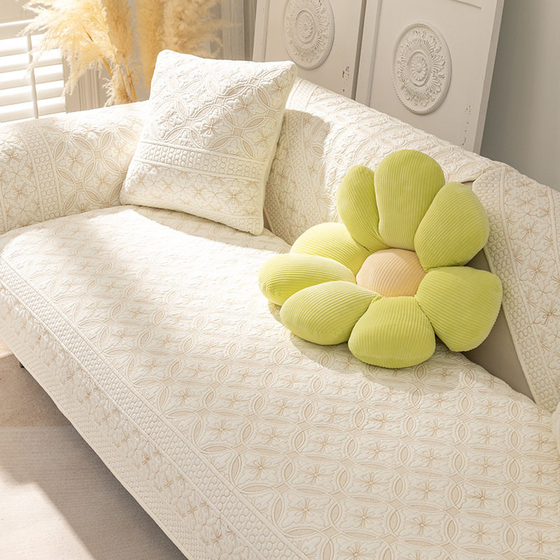 纯棉沙发垫双面四季通用简约现代防滑北欧清新坐垫子布艺盖布套罩