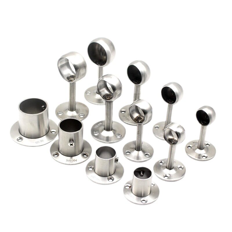 衣柜不锈钢加厚管底座法兰座圆管底座吊杆座毛巾架包邮现代简约