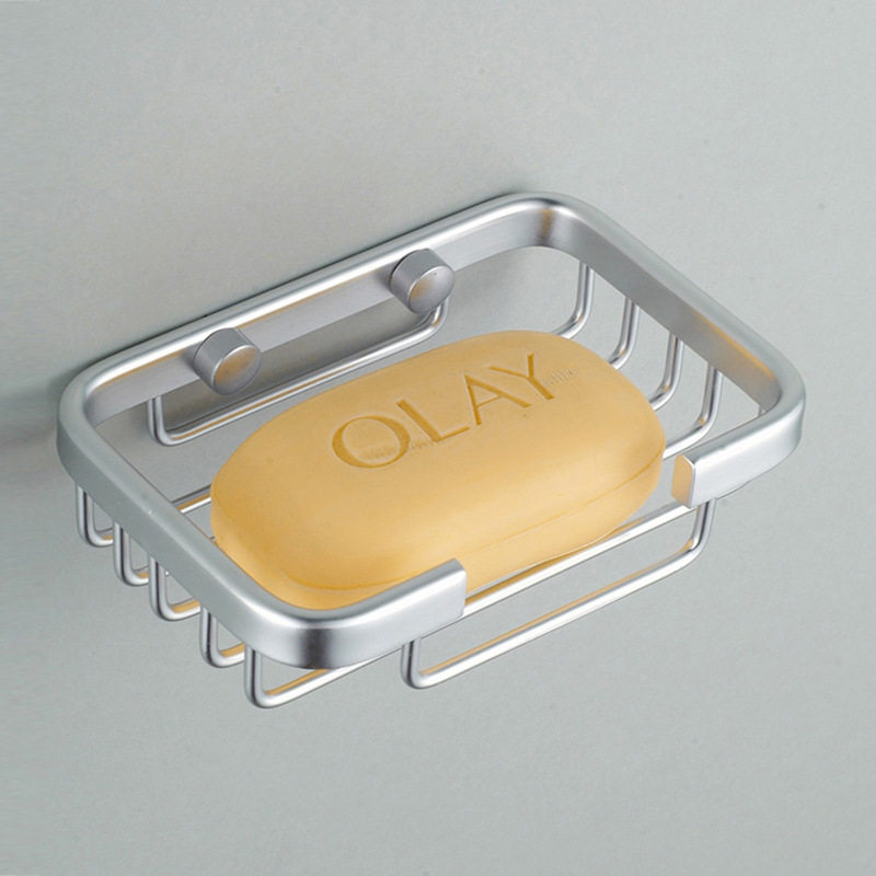 尚栈肥皂架太空铝香皂架放肥皂盒的网架子置物架壁挂式打孔肥皂篮