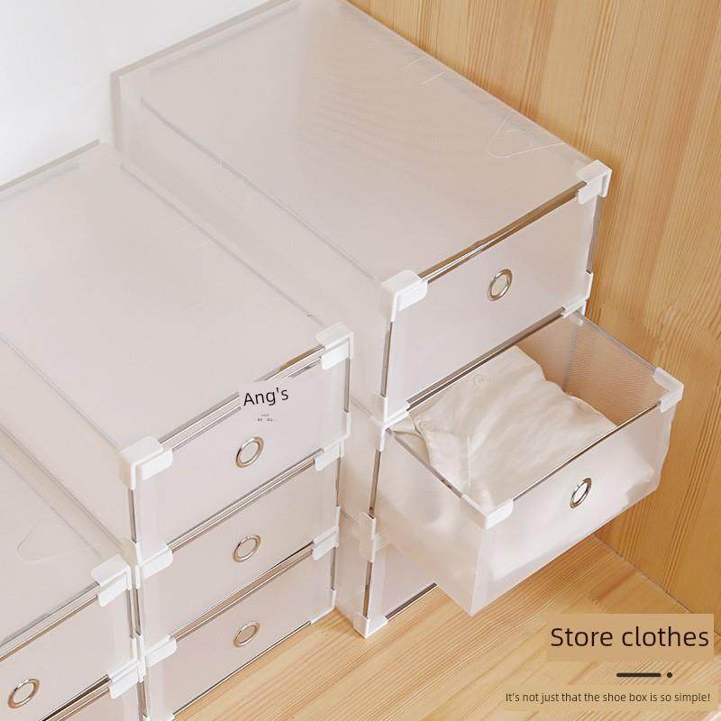鞋盒收纳盒透明鞋加厚防尘鞋柜人工鞋收纳抽屉式硬塑料简易鞋架