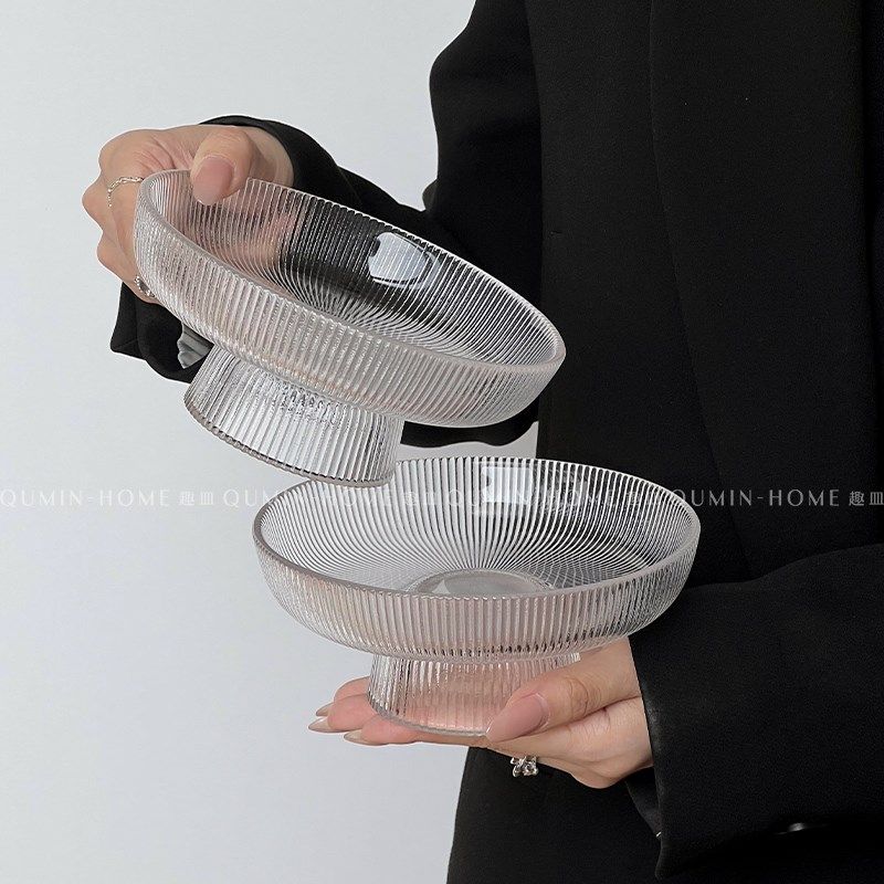 玻璃水果盘家用客厅零食摆放盘轻奢高档高脚糖Q果盘茶几大号干果,餐饮具,果盆/果盘/果篮,淘宝优惠券,粉丝福利购,淘宝优惠卷