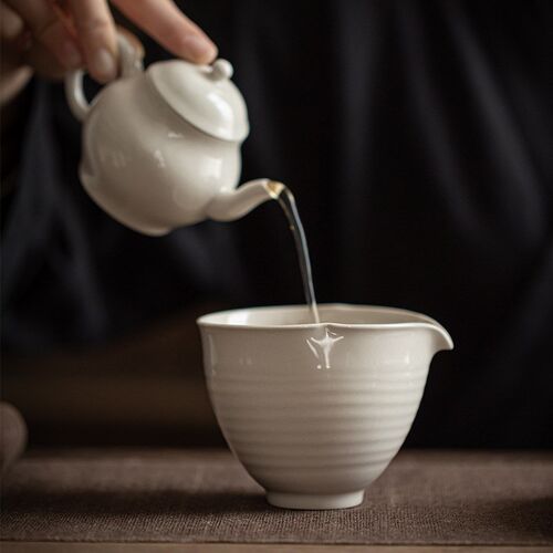 草木灰公道杯 日式仿古单个大号B陶瓷公杯匀杯 功夫茶具茶海分茶