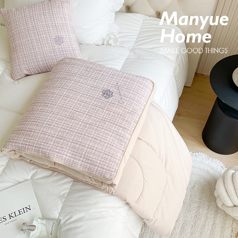 蔓越家 奶油色ins风抱枕被沙y发抱枕被子两用卧室办公室空调午睡