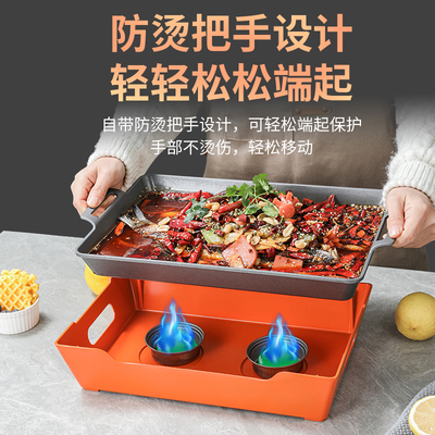 新式烤鱼炉小龙虾牛娃干锅烧v烤盘牛排盘保温烤盘海鲜大咖炉餐厅