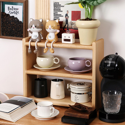 实木杯子置物架桌面茶杯架子x咖啡杯马克杯茶具多层收纳层架杯架
