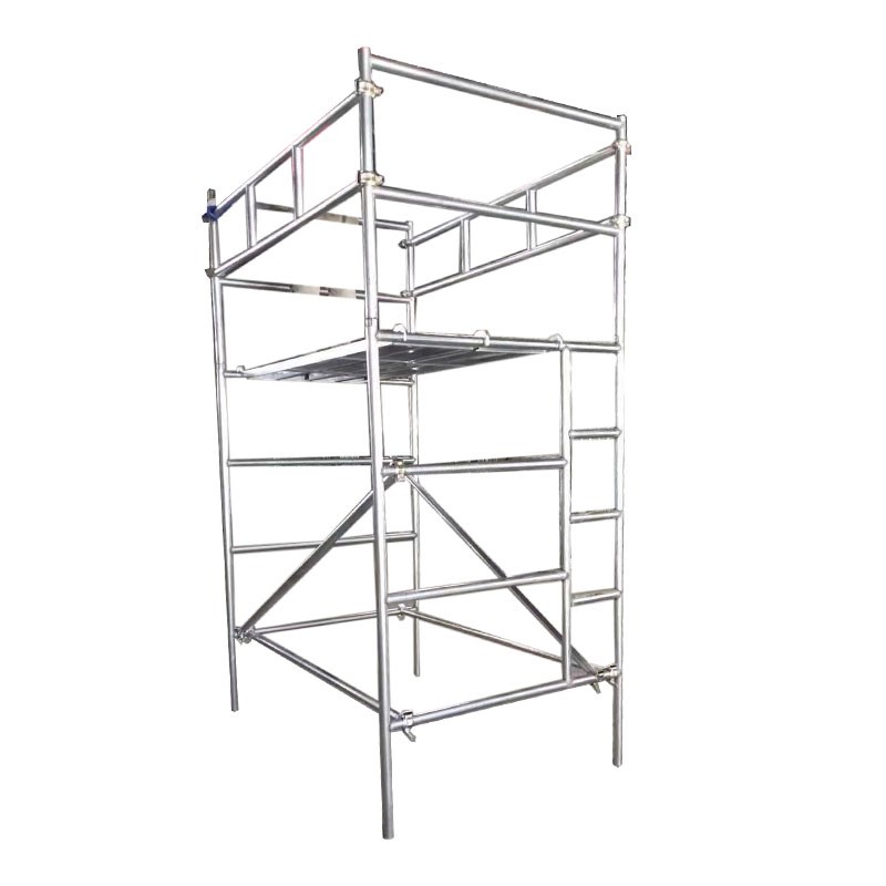 移动手脚架一边j直爬梯镀锌钢管脚手架厂家直销四杠梯形锁扣脚手