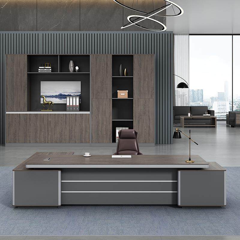 办约公桌老桌简现代办公家具总板裁经理办公室Z-88人桌椅组合单大