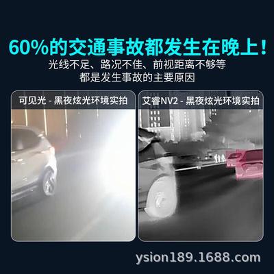 艾光电nv2汽2024AI高清夜视仪防远光碰防红外夜车视系统热睿成相