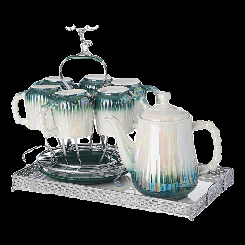 欧式茶具套装家用客厅水杯u整套茶杯水壶带托盘轻奢水具乔迁送礼