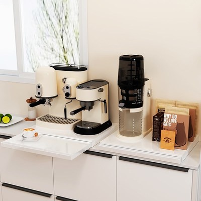 厨房桌面咖啡机置物架杯子水杯z茶水间抽拉托盘隔板台小家电微波