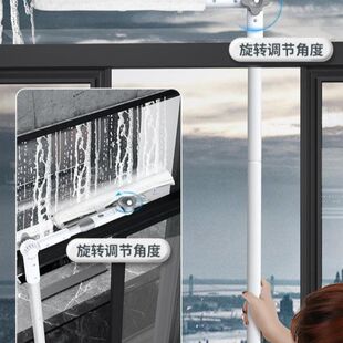 擦玻璃神器器家用伸缩杆万向刮水器双面擦高R层洗刷窗清洁工具