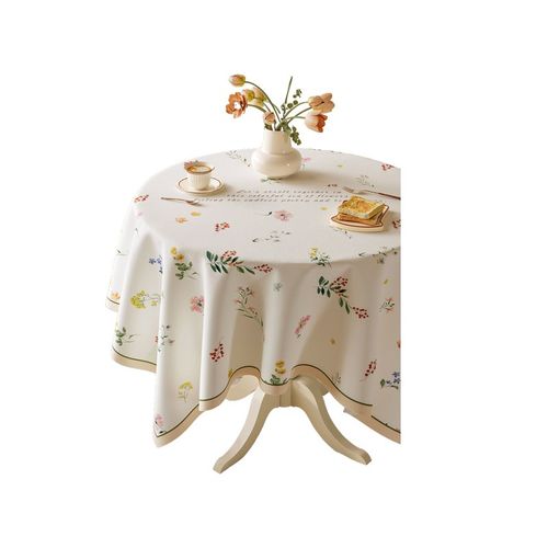 美式复古绒布圆i桌桌布轻奢高级感2024新款圆形茶几布氛围感盖布