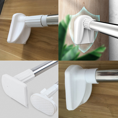 加厚免打孔卧室窗帘伸缩杆阳台挂衣晾衣L杆试衣间浴室门帘伸缩杆