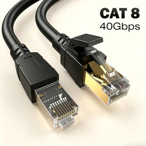 现货八类万兆网线0.5-30米成品镀金头圆线路由器家用CAT8网络跳线