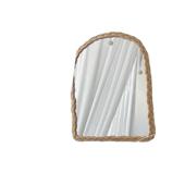 ins韩风简约藤编复子梳妆台装 饰壁玄关800古镜子网镜红原木墙镜挂