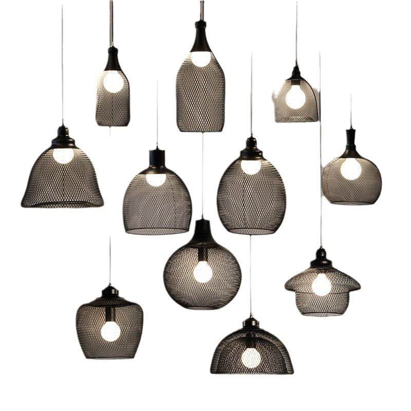 北欧餐厅吊灯吧头工业风小复古创意个单性848现代简约铁艺网状台,家装灯饰光源,智能吊灯,淘宝优惠券,粉丝福利购,淘宝优惠卷