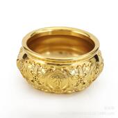 纯五福聚宝大小盆黄铜压铸香炉家用实心10220201铜盆客厅装 铜饰工