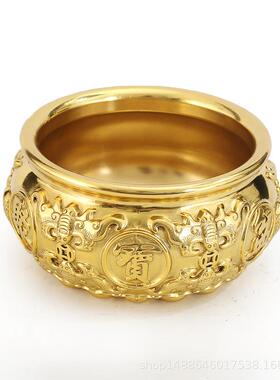 纯五福聚宝大小盆黄铜压铸香炉家用实心10220201铜盆客厅装铜饰工