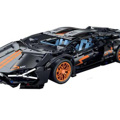 兼容乐高控汽遥车:14玩具兰博黑金基662尼跑车模型男孩车赛益1智
